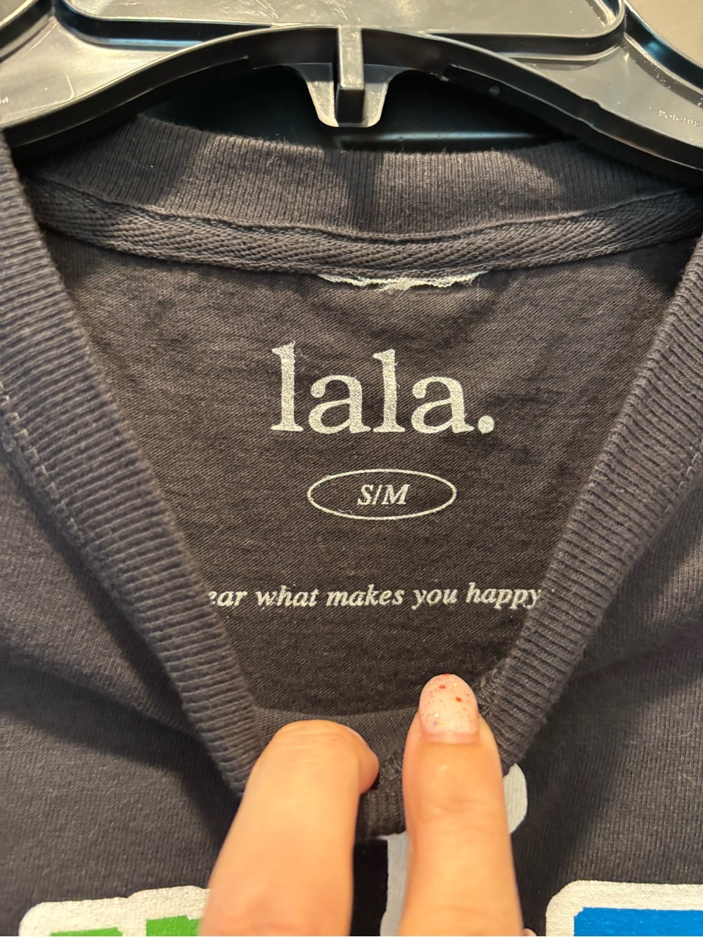 Dressed in LALA Sensitive Queen Boxy Cropped Tee S/M Black Cries Easily Shirt - Picture 4 of 7